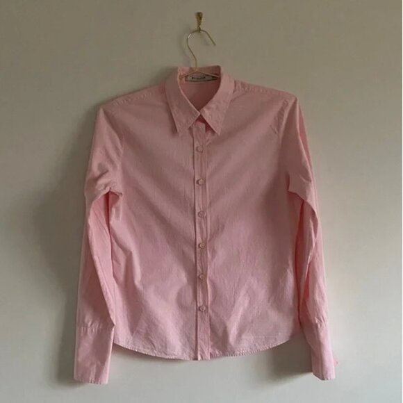 Holt Renfrew 100% Cotton Button-Up Shirt in Petal Pink (Size M) - Picture 6 of 10